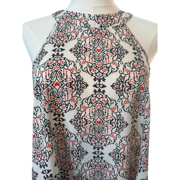 2/$30 Ravish Beyond Size M Halter Neck Top With Black & Red Vintage Design - Picture 5 of 13